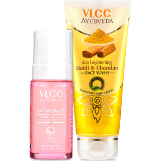                       VLCC Skin Brightening Combo  Pro Radiance Brightening Serum  Skin Brightening Haldi  Chandan Face Wash                                              