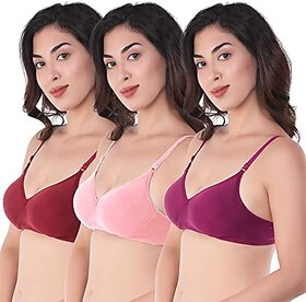 U-Light Women'S Cotton Lightly Padded Wire Free Premium Bra