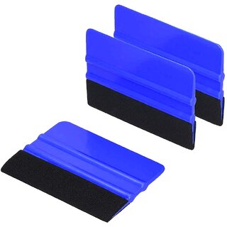                      SQZ-206F Black Felt, Window Tint Tool, for PPF, lamination, Blue color Pack of-3                                              
