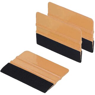                       SQZ-206F Black Felt, Window Tint Tool, for PPF, lamination, Light Brown color Pack of-3                                              