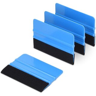                       SQZ-206F Black Felt, Window Tint Tool, for PPF, lamination, Sky Blue color Pack of-4                                              