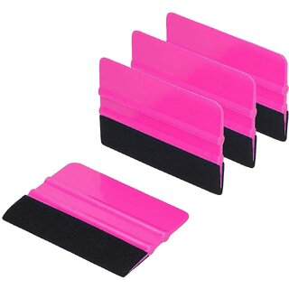                       SQZ-206F Black Felt, Window Tint Tool, for PPF, lamination, Pink color Pack of-4                                              