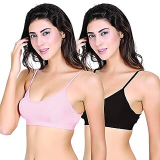                       U-Light Sport Bra For Women &Amp; Girls Cotton Non-Padded Full Coverage Beginners Non-Wired T-Shirt Gym Workout Bra                                              