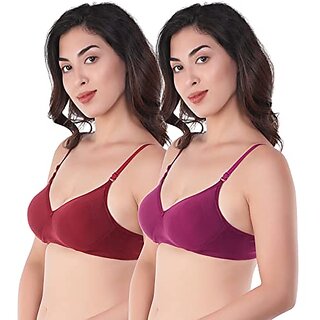                       U-Light Women'S Cotton Lightly Padded Wire Free Premium Bra                                              