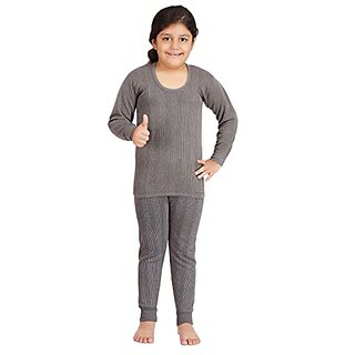 U-Light Deep Neck Winter Thermal Set Of Top Trouser For Kids/Thermal For Boys And Girls/Kids Thermal