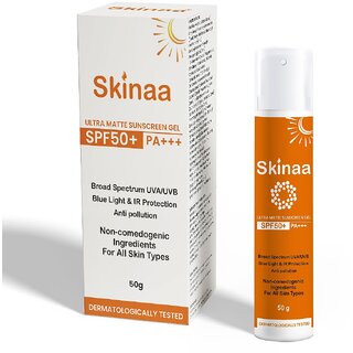                       SKINAA Ultra Matte Sunscreen SPF 50+ PA+++  For All Skin Types of Women and Men  Broad Spectrum UVA/UVB, Blue Light                                              