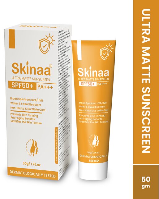 SKINAA Ultra Matte Sunscreen SPF 50+ PA+++  For All Skin Types of Women and Men  Broad Spectrum UVA/UVB, Blue Light