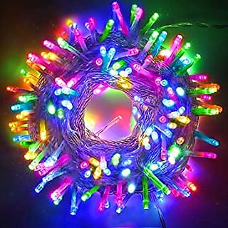                       32 LEDs 4 Meter White Wire Fairy String Light Rice Lights for Diwali Multi Color                                              