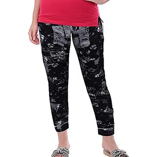                       U-Light Women Cotton Printed Trouser With Rib                                              