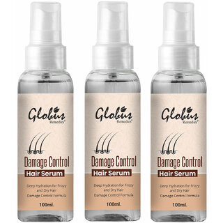                       Globus Naturals Damage Control Hair Serum, For Frizzy Hair, Smoothens Rough Ends, Adds Instant Shine (Pack of 3)                                              