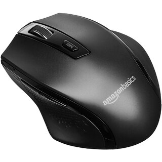 AmazonBasics USB Ergonomic Wireless Mouse - DPI Adjustable - Black