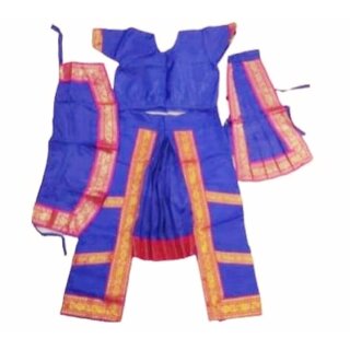                       Bharatanatyam classical blue color dance dress economical costume                                              