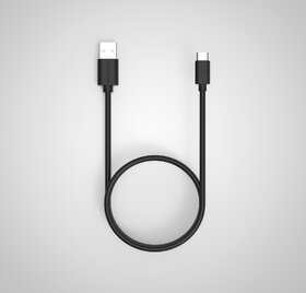 Twance T24B PVC Type C to USB Fast charging and data sync Cable, Black Color, 2 Meter