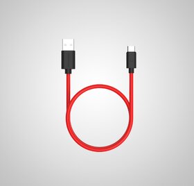 Twance T21R TPE Type C to USB Fast charging and data sync Cable,  Red Color,1.25 Meter