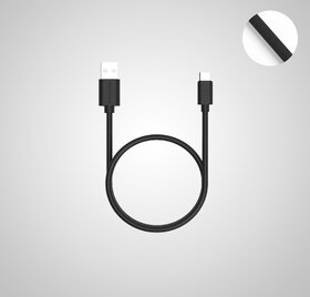 Twance T20 Braided Type C to USB Fast charging and data sync Cable,  Black Color, 1 Meter,
