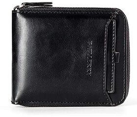 Fashlook Black Zipper Wallet For Men
