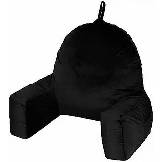 Flipon Back Supprot Pillow Soft Velvet Outer Cover With Inner Cover and Zipper Watching T.v/ Working/ Gaming, Size-Large