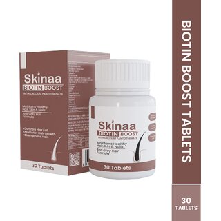 Skinaa Biotin Boost 30 Tabs Nourish Hair, Skin Nails with Biotin, Calcium Piperine Complete Care Skinaa Biotin Boost 30 Tabs Nourish Hair, Skin Nails with Biotin, Calcium Piperine Complete Care