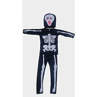                       Ghost or Bhoot Dress With Mask Fancy dress Costume For KidsHalloween Festival or Horror Theme Parties                                              