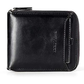 Fashlook Black Zipper Wallet For Men