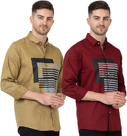 Modernity Casual Camel-Mehrun Shirt For Men
