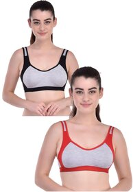 Bodybest Sporty Racerback Medium Impact Sports BraPack of 2