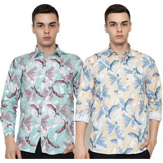 Modernity Casual Green-Yellow Shirt For Men