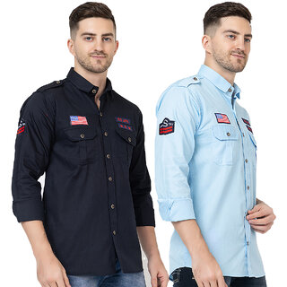 Modernity Casual Navy-Sky Shirt For Men Modernity Casual Navy-Sky Shirt For Men
