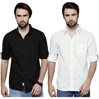 Modernity Casual Black-White Shirt For Men Modernity Casual Black-White Shirt For Men