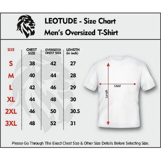                       Leotude Oversized Fit Round Neck CottonBlend T-shirt For Men's                                              