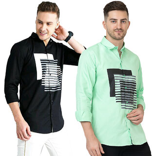 Modernity Casual Black-Parrot Shirt For Men