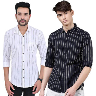 Modernity Casual White-Black Shirt For Men Modernity Casual White-Black Shirt For Men