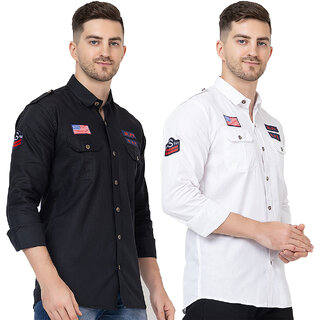 Modernity Casual Black-White Shirt For Men Modernity Casual Black-White Shirt For Men