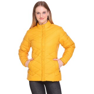                       Honey Bell Self Design Yellow Color Polyester Jacket For Women                                              