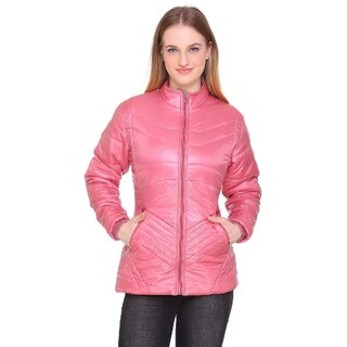                       Honey Bell Self Design Pink Color Polyester Jacket For Women                                              