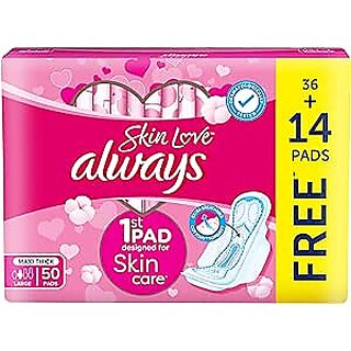                       Always Breathable Soft Maxi Thick Large Sanitary Pads with Wings 50pcs                                              