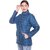 Honey Bell Self Design Blue Color Polyester Jacket For Women