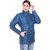 Honey Bell Self Design Blue Color Polyester Jacket For Women