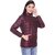 Honey Bell Self Design Maroon Color Polyester Jacket For Women