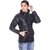 Honey Bell Self Design Black Color Polyester Jacket For Women