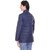 Honey Bell Self Design Navy Color Polyester Jacket For Women