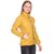 Honey Bell Self Design Yellow Color Polyester Jacket For Women
