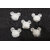 White Teddy Design Fancy Fur Patch Package of 5 pcs