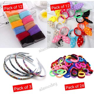                       Rubberbands Combo(Pack of 51) for Girls & Women Hair Accessory Set (Multicolor)                                              