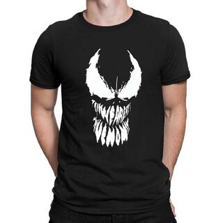                       HIT SQUARE Black Pure Cotton Round Neck Printed For Men                                              