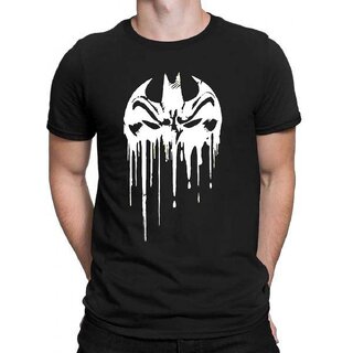                       HIT SQUARE Black Pure Cotton Round Neck Printed For Men                                              