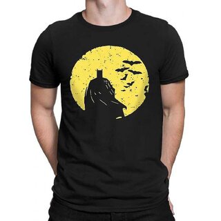                       HIT SQUARE Black Pure Cotton Round Neck Printed For Men                                              