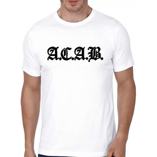                       HIT SQUARE White Pure Cotton Round Neck Printed For Men                                              