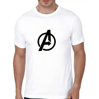                       HIT SQUARE White Pure Cotton Round Neck Printed For Men                                              