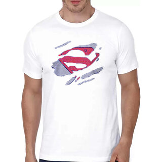                       HIT SQUARE White Pure Cotton Round Neck Printed For Men                                              